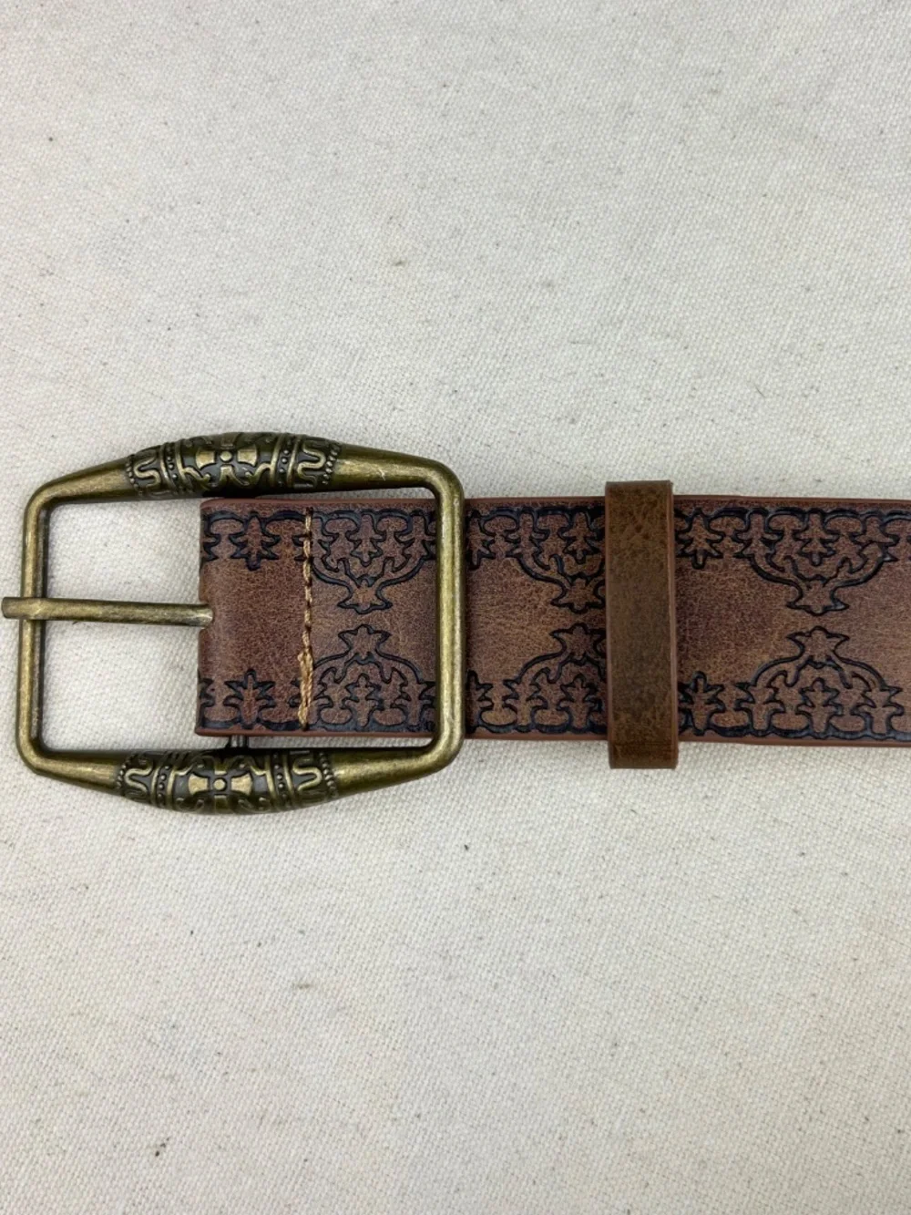 Vintage style brown american western floral rustic boho belt